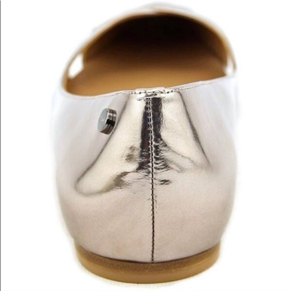 Calvin Klein Gold Metallic Pointed Flats Shoes 6 - Picture 5 of 8